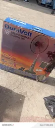 Duravolt 18" Rechargeable Solar Fan with Remote - 1