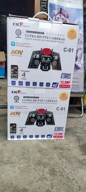 Asalin CICPowerplus C-91 Kamara ta CCTV mai 4-Lens da Rana