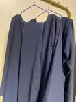 Coscos Chiffon Dress - Navy Blue - 3