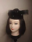 Zara Black Leather Fascinator Cap - 2