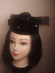 Zara Black Leather Fascinator Cap - 3