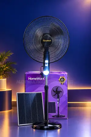 Homeworx 20" Solar Rechargeable Fan with 25W Panel