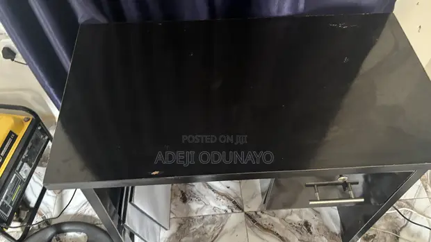 Black Study Desk with Lockable Drawer - 1