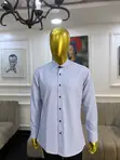 Sky Blue Striped Shirt mai Zane na Diamond - 2