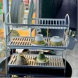 3-Tier Stainless Steel Dish Rack - Gold - 1