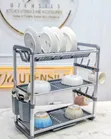 3-Tier Stainless Steel Dish Rack - Gold - 2