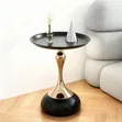 Modern Round Side Stool Mai Kafa Zinariya - 1