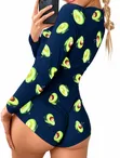 Women's Fitted Romper - Playful Print - 1