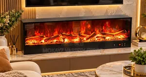 3-in-1 Smart Decorative Electric Fireplace with Double Bluetooth