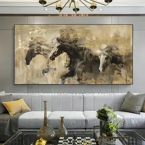 Modern Abstract Horse Wall Art - 72x36