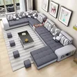 Luxury U-Shaped Fabric Sofa - Sabon Kayayyaki - 1