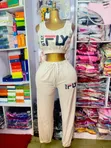 Women's Two-Piece Athleisure Set - Beige - 1