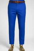 Royal Blue Straight Leg Trousers - Men's - 2