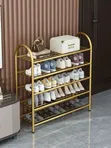 5-Tier Stackable Golden Shoe Rack - 1