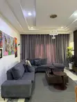 Setti na L-Shape Sofa, Labule, Tabarma, da Taburorin Tsakiya & Gefe - 2