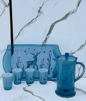 6-in-1 Acrylic Jug da Tray Set tare da Kofuna