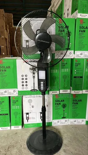 JDJindian 16-Inch AC/DC Solar Rechargeable Standing Fan