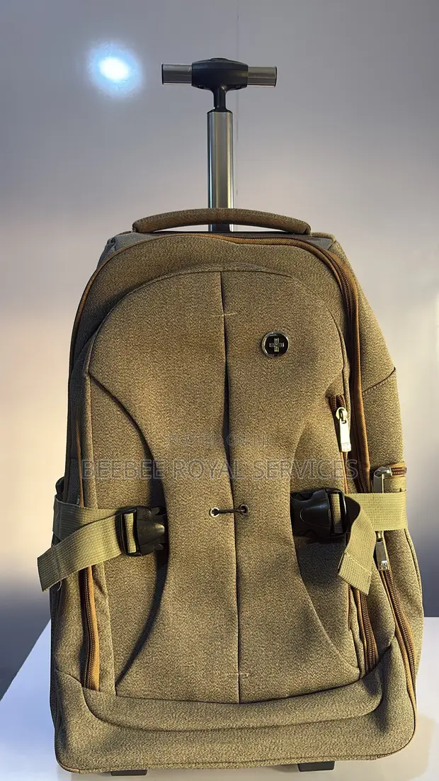 Swiss Style Trolley Backpack - Brown - 1