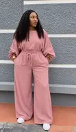 Dusty Pink Linen Tufafin Maza Biyu - 1