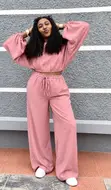Dusty Pink Linen Tufafin Maza Biyu - 2