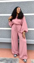 Dusty Pink Linen Tufafin Maza Biyu - 3