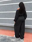 Black Linen Two-Piece Set - 4