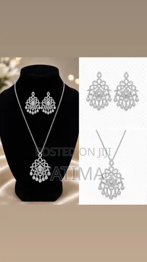 2-Piece Cubic Zirconia Jewelry Set - Silver