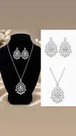 2-Piece Cubic Zirconia Jewelry Set - Silver - 1