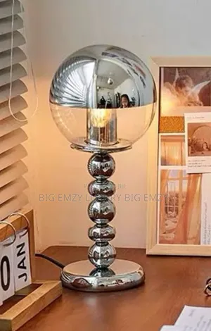 New Glass Top Table Lamp with Silver Body