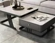 Modern Ceramic Top Center Table - Glossy Silver - 3