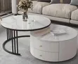 Modern Ceramic Top Center Table - Glossy Silver - 4