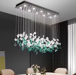 Babban Crystal LED Chandelier Mai Launin Kore da Haske