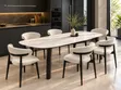 Luxury All White Marble Top 6-Seater Dining Set - 1