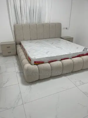 4.5x6 Premium Upholstery Bedframe da Vertical Paddings & Bedside Lockers
