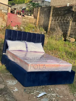 Navy Blue Bed Frame - 4.5 x 6 ft