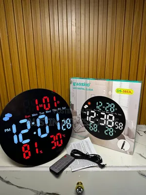 Gaosiio Round LED Digital Clock tare da Remote & Temp