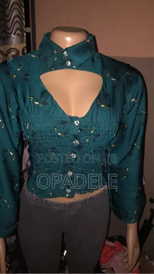 Ready to Wear Green Silk Smoking Top Shirt