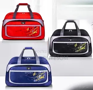 Sport Travel Duffel Bag - Ja, Baki & Shuɗi (Sabon Hannu)