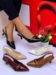 Black Short Heel Shoes - 1