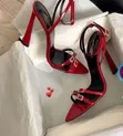 Saint Laurent Red Sleek Chic Sandals - Size 41 - 2