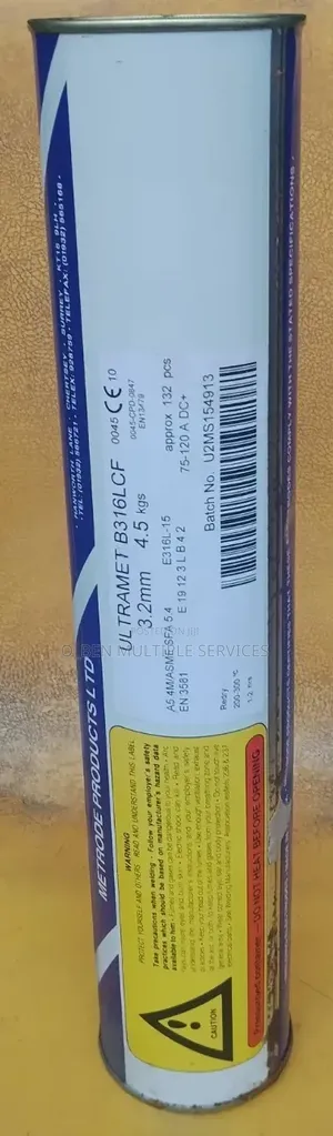 Metrode Ultramet B316LCF Kayi Na Ginin Sama (3.2mm/2.5mm)