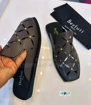 Premium Brown Berluti-Style Half Shoes Mai Cutout