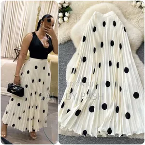Stylish Pleated Polka Dot Skirt - New Arrival