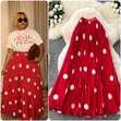 Stylish Pleated Polka Dot Skirt - New Arrival - 3