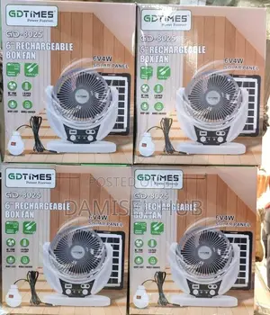 GdTimes Rechargeable Fan with LED Lamps & Solar Panel