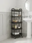 5-Tier Slim Rolling Storage Cart - Mobile Utility Rack - 1