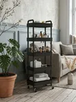 5-Tier Slim Rolling Storage Cart - Mobile Utility Rack - 3