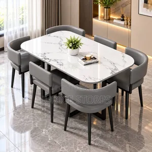Sabon Gaske Marble Dining Table da Kujeru 6