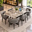 Sabon Gaske Marble Dining Table da Kujeru 6 - 2