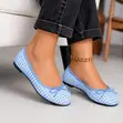 Gingham Check Bow Flat Shoes - 1